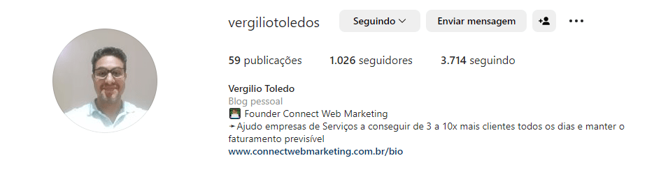 Modelo de Bio no Instagram